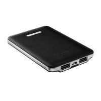 Adata APV120-5100m-5V-CBK PV120 blacK powerbank - universal mobile device battery leather texture with contours design flame-resistant shielding 5100mAh 5V/2A input 5V / 1A2.1A dual output for apple i Photo