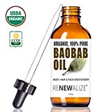 Unbranded USDA Certified Organic BAOBAB SEED OIL in LARGE 4 OZ. DARK GLASS BOTTLE with Glass Eye Dropper | 100% Pure Cold Pressed and Unrefined | All Natural Moisturizer for Luxurious Hair Skin and Na Photo