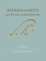 Photo of Kierkegaard's Journals and Notebooks Volume 1 - Journals AA-DD (Hardcover) - Soren Kierkegaard