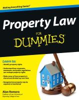 Photo of Property Law For Dummies (Paperback) - Alan R Romero