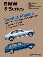 Photo of BMW 5 Series Service Manual 1997-2003 (E39) - 525i 528i 530i 540i Sedan Sport Wagon (Hardcover) - Bentley Publishers