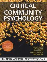 Photo of Critical Community Psychology - Critical Action and Social Change (Paperback) - Carolyn Kagan