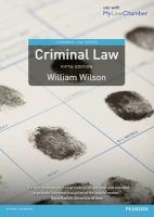 Photo of Criminal Law - Mylawchamber Pack (Paperback 5th Revised edition) - William Wilson