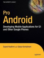 Photo of Pro Android - Developing Mobile Applications for G1 and Other Google Phones (Paperback) - Satya Komatineni