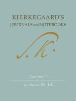 Photo of Kierkegaard's Journals and Notebooks Volume 2 - Journals EE-KK (Hardcover) - Soren Kierkegaard