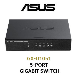 Photo of ASUS GX-U1051 5-port Gigabit Ethernet Switch VIP Port / 5 Gigabit Ports / 1000/100/10Mbps / VIP port / Plug and Play /