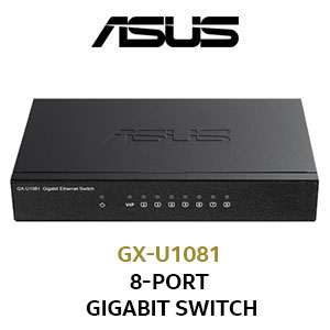 Photo of ASUS GX-U1081 8-port Gigabit Ethernet Switch VIP Port / 8 Gigabit Ports / 1000/100/10Mbps / VIP port / Plug and Play /