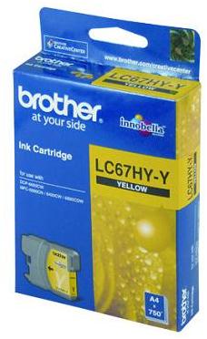 Photo of Brother LC67HY-Y High Yield Yellow Ink Cartridge