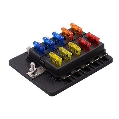 Photo of SDP 1" 10 Out Fuse Box PC Terminal Block Fuse Holder Kits with LED Warning Indicator for Auto Car Truck Boat