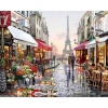 SUNSKYCH DIY Creative Paint By Numbers Oil Painting Paris Flower Street Art Painting without Framework Size: 40*50 cm Photo