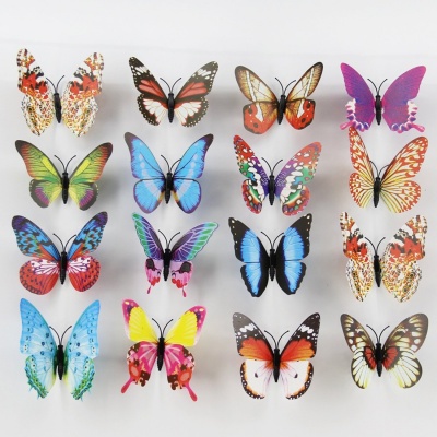 Photo of SDP 100 piecesS Fashion Luminous Butterfly with Double-sided Adhesive Simulation Fridge Magnets Wall Sticker Garden