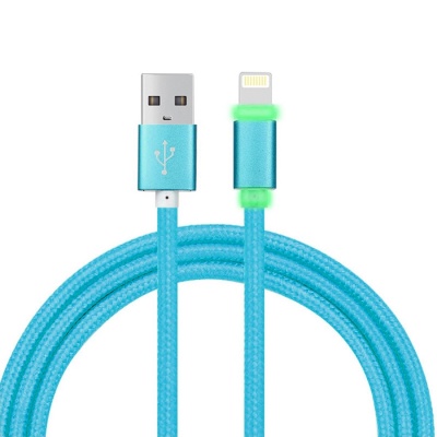 Photo of SDP 1.2M Woven Style 8pin to USB Data Sync Cable with Double LED Indicator Light for iPhone & iPad & iPod