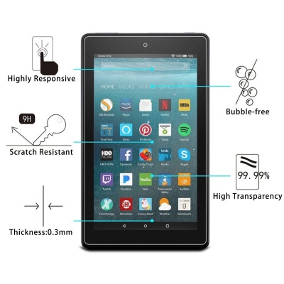 Photo of SDP 100 piecesS 0.3mm 9H Full Screen Tempered Glass Film for Amazon Kindle Fire 7 2017