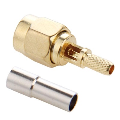 Photo of SDP 10 piecesS Gold Plated Crimp SMA Male Straight Connector Adapter for RG174 / RG188 / RG316 / LMR100 Cable