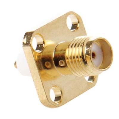 Photo of SDP 10 piecesS Gold Plated SMA Female 4 Holes Chassis Panel Mount Extended Dielectric Solder Connector Adapter