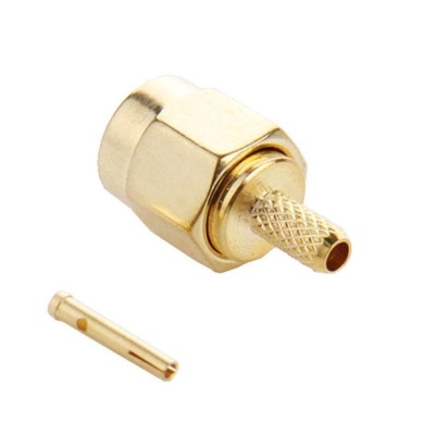 Photo of SDP 10 piecesS Gold Plated Crimp RP-SMA Male Plug Pin RF Connector Adapter