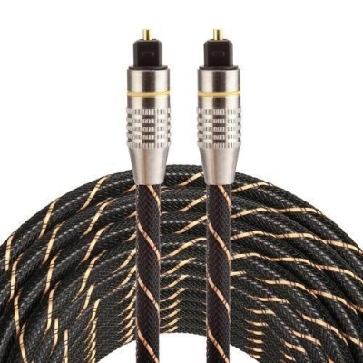 Photo of SDP 10m OD6.0mm Gold Plated Metal Head Woven Net Line Toslink Male to Male Digital Optical Audio Cable