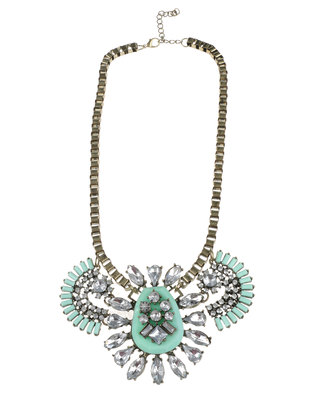 Photo of Vikson Fan Stone Necklace Green Photo of Vikson Fan Stone Necklace Green