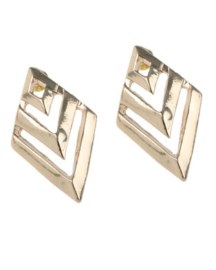 Photo of Vikson Diamond Shape Earrings Gold-tone
