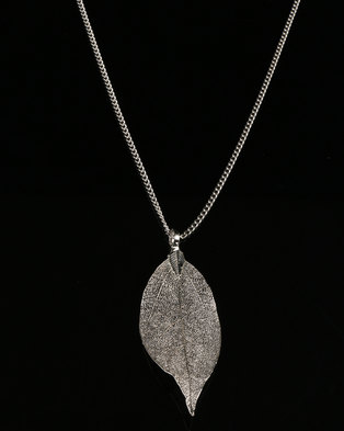 Photo of All Heart Mini Leaf Necklace Silver Tone