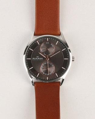 Photo of Skagen Holst Leather Watch Dark Brown