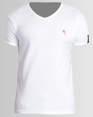 Photo of Soviet Menâ€™s Bolt Evo Core Short Sleeve V-neck Muscle T-shirt White