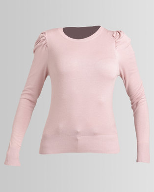 Photo of New Look Shell Puff Sleeve Jumper Pink