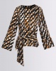 Brave Soul Long Sleeve All Over Print Top Black/Rust Photo