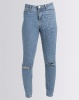 Brave Soul Mom Jeans With Pearls Light Denim Photo