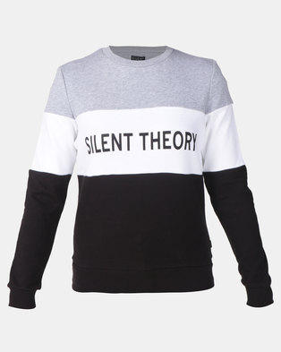 Photo of Silent Theory Club Fleece Colourblock Sweatshirt Black