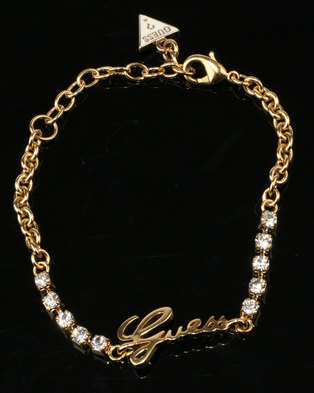 Photo of Guess My In A Box Logo Stones Gold-Tone
