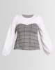 Utopia Check Bustier Top Black/White Photo