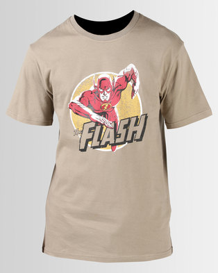 Photo of Primate Collectables DC Comics The Flash Run T-Shirt Khaki