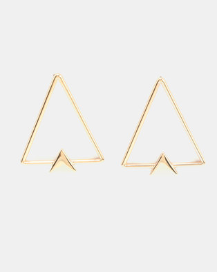 Photo of Miss Maxi Triangle Statement Earrings Gold-tone