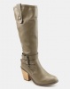 Bata Long Heeled Boots With Buckle Detail Taupe Photo