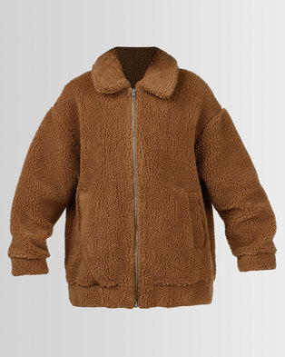 Photo of All About Eve Shearling Oversized Jacket Tan