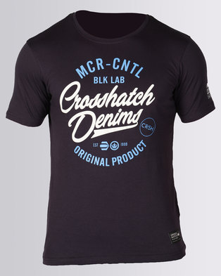 Photo of Crosshatch Laithkirk Puff Print T-Shirt Navy Night Sky