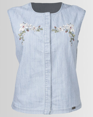 Photo of Bellfield Embroidered Sleeveless Top Pale Wash