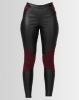 Utopia by Celeste Pleather Inset Leggings Burgundy Photo