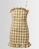 Utopia by Ereshaah Check Bodycon Dress Mustard Photo