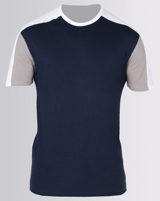 Photo of New Look Colour Block Muscle Fit T-Shirt Navy