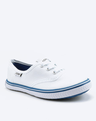 Photo of Tomy Takkies Boys Tomy With Blue Foxing Stripe Sneakers White