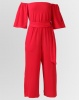 City Goddess London Bardot Culotte Jumpsuit With Belt Red Photo