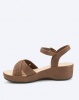 Bata Comfit Low Wedge Sandals Brown Photo