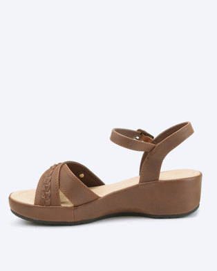 Photo of Bata Comfit Low Wedge Sandals Brown