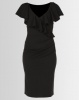 City Goddess London Frilled V Neckline Midi Dress Black Photo