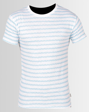 Photo of Soul Star MT Troy Turquoise Striped T-Shirt