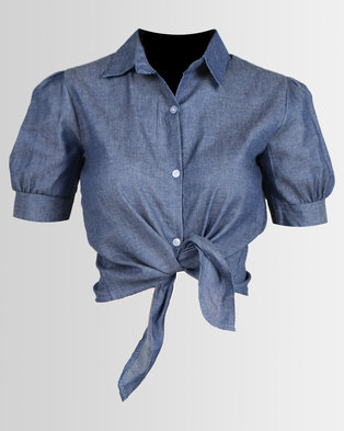Photo of Royal T Buttoned Chambray Shirt Blue