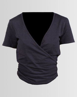 Photo of All About Eve Evie Wrap Top Dark Blue