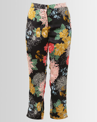 Photo of Brave Soul Printed Trousers With Piping Black